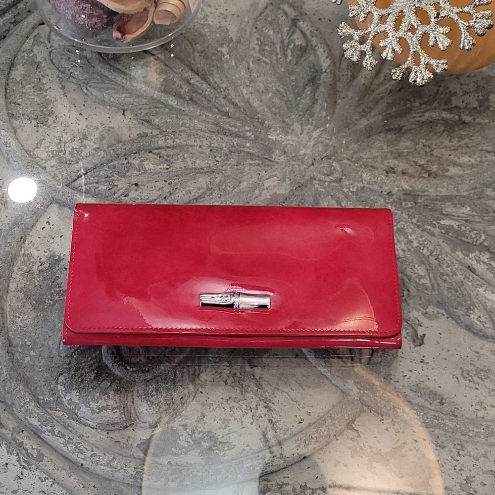 𝅺longchamp Roseau Patent Leather Long Continental Wallet